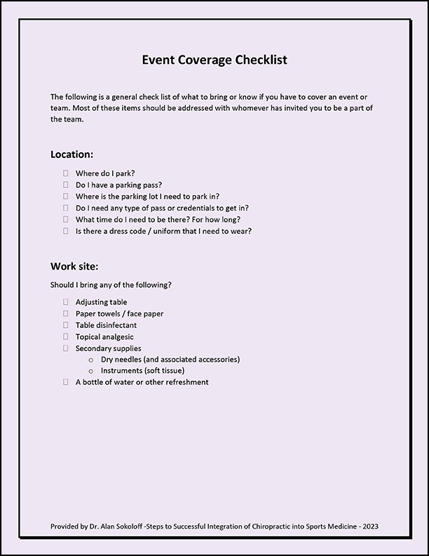 Event Coverage Checklist KMC University